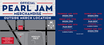 pearl jam wrigley field official merch info