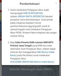 Pendaftaran ppdb sma/smk dilakukan secara online untuk memudahkan orang tua agar ketika mengisi data, terutama orang tua menjaga integritas dijaga. Ppdb 2021 Jawa Tengah Untuk Sma Dan Smk Siapkan Pakta Integritas Untuk Membuat Akun Pendaftaran Portal Purwokerto