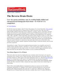 Long ago, abid hussain, the erudite former planning commission member and indian ambassador to the us, said tongue firmly in cheek that it is better to have brain drain rather than brain in the. Pdf A Reverse Brain Drain