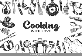 Cooking Emblems Kitchen Background Design Your Own Poster Kitchen Icon
