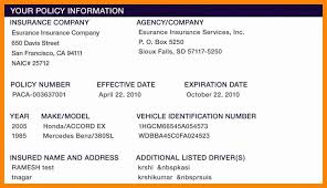 A compact rectangular part of thicker paper using a person's title along with other. Car Insurance Card Template Free