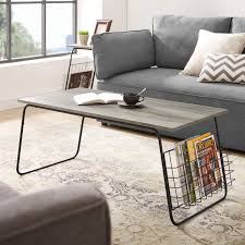 Ending 21 jun at 8:10pm bst. Modern Coffee Table With Storage And Magazine Holder Grey Wash Black Walmart Canada