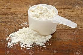 Plastic Measuring Scoop Of White Powder Whey Protein Against Stock Photo Picture And Royalty Free Image Image 13746751