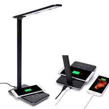 A desk lamp and a wireless charger, minimum aesthetics. Etobesy Led Desk Lamp Qi Wireless Charger With Usb Charging Port Table Lamps For Bedroom Study Touch Control Dimmable Wireless Charging Nightstand Office Lamps Brightness Adjustable Timer Black