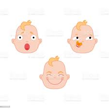 Vector Cartoon Newborn Infant Baby Face Set Stock Illustration Download Image Now Istock