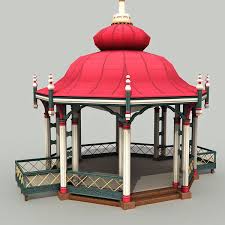 3d Model Of Gazebo In 2020 Gazebo Temple Design 3d Model