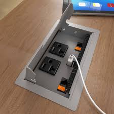 Villa Silver Pearl Flush Lid With Power Data And Usb In Use Cable Management Cable Management Box Bad Room Ideas