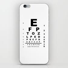 eye test chart iphone skin by homestead