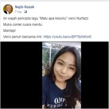 May 19, 2019 · in january, najib's cybertroopers invented the shameless malu apa bossku campaign which seemed to have taken certain sections of the population by storm. Najib Puji Kecantikan Pencipta Lagu Malu Apa Bossku Sinar Viral Network