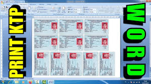 Ukuran ktp pada microsoft word. Cara Print Ktp Banyak Dengan Word Youtube
