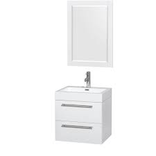 Shop modern cheap bathroom vanities, toilets, tubs, and more. Amare 24 Wall Mounted Bathroom Vanity Set With Integrated Sink Glossy White Beautiful Bathroom Furniture For Every Home Wyndham Collection