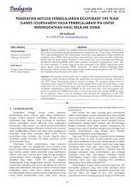 Maybe you would like to learn more about one of these? Pdf Penerapan Metode Pembelajaran Kooperatif Tipe Team Games Tournament Pada Pembelajaran Ipa Untuk Meningkatkan Hasil Belajar Siswa