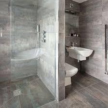 Grey Bathroom With Walk In Shower Decorating Ideal Home Slate Bathroom Grey Bathroom Tiles Grey Bathrooms