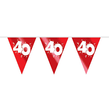 Vlaggenlijn 40 Jaar Getrouwd Robijn 40 Jaar Getrouwd Versiering Feestartikelen Be