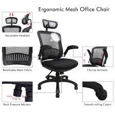 Office Chairs Komene Ergonomic Mesh Desk Chairs High Back Computer Task Chairs With Adjustable Backrest Headrest Armrest And Ergonomic Chair Office Chair Chair