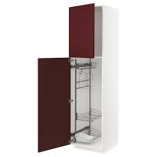 Cleans and brightens all kitchen, bathroom, garage and office cabinetry. Metod High Cabinet With Cleaning Interior White Kallarp High Gloss Dark Red Brown Ikea