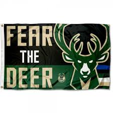 The bucks have three different wordmark logos with two current logos. Milwaukee Bucks Fear The Deer Logo 3x5 Flag And Milwaukee Bucks Fear The Deer Logo 3x5 Flags