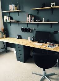 A Remodel Brings A Couple Closer Together In Duboce Parkan Extra Long Desk Has Two Chairs Sitting Rustic Home Offices Home Office Design Home Office Furniture
