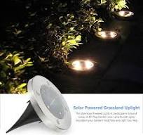 Blue Solar Landscape Lights Solar Powered Buried LED Garden Lights - 8 LED  In-Ground Lamps, Dusk To Dawn Deck Light Solar