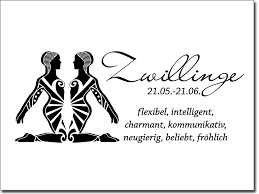Wenn wir zurückkehren zum sternzeichen der zwillinge können wir sagen, dass es es sehr spannend, lustig und interessant sein kann mit einem. Wandaufkleber Sternzeichen Zwillinge