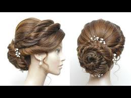 New Bun Hairstyle For Girls Fishtail Braided Updo Hair Tutorial Youtube Bun Hairstyles For Long Hair Bridal Hair Buns Braided Prom Hair