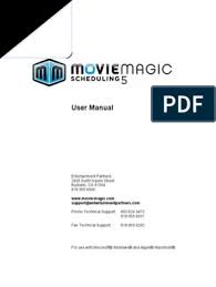 Opens an existing schedule save: Movie Magic Scheduling 5 User Manual Control Key Menu Computing