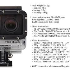 White balance and adding light the gopro cameras perform optimally underwater when they have plenty of light. The Gopro Hero 3 Black Edition Technical Specification After Gopro Download Scientific Diagram