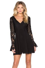 Tularosa X Revolve Skylar Dress In Black From Revolve Com Designer Black Dress Long Sleeve Lace Dress Little Black Cocktail Dress
