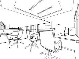 Check spelling or type a new query. Interior Outline Sketch Drawing Perspective Of A Space Office Clipart Image