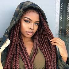 Black And Burgundy Hair Box Braids 