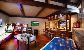 Unfinished Basement Ideas Low Ceiling Game Room Bar Garage Game Rooms Game Room Basement