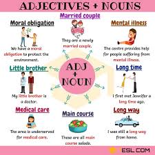 300 Useful Adjective Noun Combinations From A Z 7 E S L Nouns And Adjectives English Adjectives Adjectives