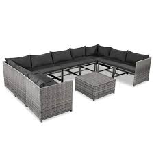 Ebern Designs Mairie 10 Piece Sectional Seating Group With Cushions Wayfair Patio Sofa Set Outdoor Furniture Sets Patio Sofa
