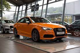 Audi Shows Off S3 Sedan With Glut Orange Paint Audi Audi A3 Sedan Saloon