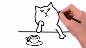 Search images from huge database 1280x720 how to draw a drinks from starbucks easy. How To Draw A Cat And Coffee Cup Cartoons Cofee Draw Cat With Coffee Drawing Easy Kids Drawing Youtube