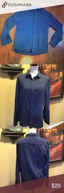Topman Classic Fit Dark Blue Fannel Size M Casual And