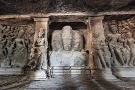 Shiva Trimurti Sculpture in Elephanta Caves