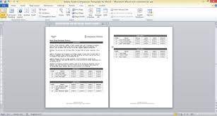 salary scale comparison template for word