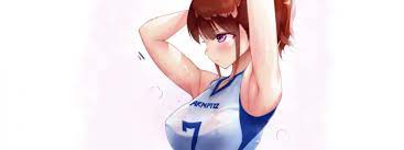Download wallpaper kawaii, hot, sexy, anime, ponytail, cute, sports, sweat,  Armpit, steamy, sports outfit, section seinen in resolution 3200x1200