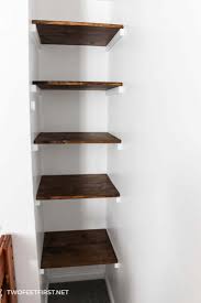 See below for more information on this. Build A Simple Wall To Wall Shelves Twofeetfirst