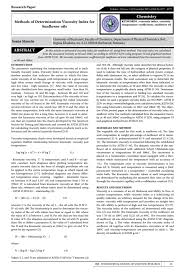 Methods Of Determination Viscosity Index For