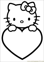 View and print full size. Valentines Coloring Pages Free Printable Coloring Page Valentines Day 09 Cartoons Valentin Hello Kitty Aplike Sablonlari Aplike Desenleri