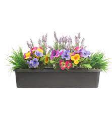 Artificial Pansy Lavender Window Box Blooming Artificial Window Box Flowers Fake Flower Arrangements Pansies Flowers