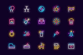 Party Neon Icons Vol 2 By Zomorsky On Envato Elements App Icon Design Iphone Icon Iphone Design