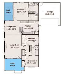 Plan 50132ph Cozy Bungalow With Attached Garage Single Story House Floor Plans Garage House Plans Small House Floor Plans
