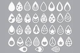 Download Teardrop Earrings Template Graphic By Meshaarts Creative Fabrica SVG Cut Files