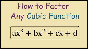 A general cubic equation is of the form z^3+a_2z^2+a_1z+a_0=0 (1) (the coefficient a_3 of z^3 may be taken as 1 without loss of generality by dividing the entire equation through by a_3). How To Factor A Cubic Function Youtube