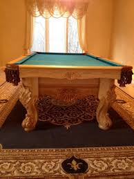 Golden West Shell Pool Table Custom Built For A Design Firm The Frame Is Over 4 Inches Thick To Obtain The Relief Ca Billiard Tables Massive Legs Pool Table