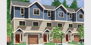 Triplex Plans Small Lot House Plans Row House Plans T 413 Row House Small Row House Design Family House Plans