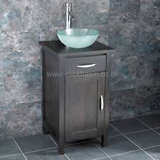 Square Bathroom Dark Oak Vanity Unit Frosted Round Basin Set Ohio45w Oak Bathroom Vanity Vanity Units Glass Basin